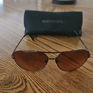 Serengeti Copper Aviator Sunglasses